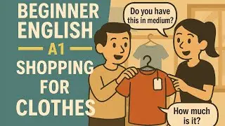 Beginner English Conversation | Shopping for Clothes in English (A1)