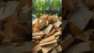 Wood lesson on stacking wood to dry for winter.@myfriendscallmeMarthaBoone