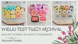 Wielki test tuszy Archival + stempel środka kwiatów Agaterii