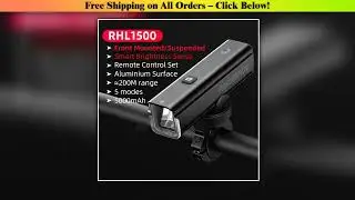 ROCKBROS Cycling Light 1500Lumen Headlight Handlebar Front Bike Lamp MTB Rode USB Rechargeable