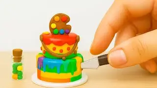 Perfect Rainbow Chocolate Drip Cake! ASMR Satisfying Cake Cutting