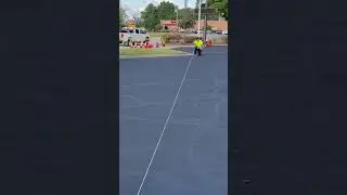 Parking lot line striping: snapping lines #shorts