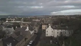 Aerial View of Kirkwall, Orkney with Peedie Sea and Harbour Broad Street, Kiurkwall mini 4 clip 1
