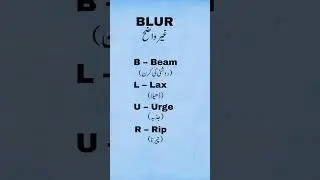 BLUR Acronym Explained | English + Urdu Vocabulary