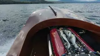 Supercharged Allison V12 1,000+ hp aircraft engine in a 2003 custom 33' hull.  Bring-A-Trailer 2023