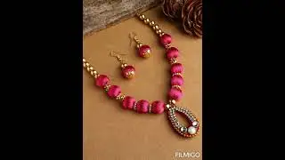 AKSHARA #Silk Thread #Kundan stone and Stone chain Necklace sets