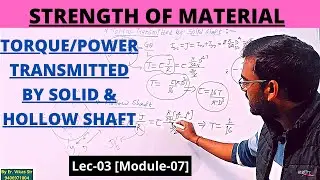 Torque Transmitted by Shafts II Power Transmitted II Polar Modulus of Shafts II[Lec-03]_Er Vikas Sir