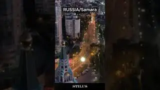 Потрясающий ночной вид на город Самара_РОССИЯ/Stunning night view of Samara, Russia