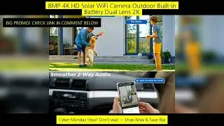 8Mp 4K Hd Solar Wifi Camera Outdoor Built-In Battery Dual Lens 2K Security