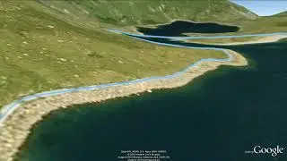 Miners' Track - Descending Snowdon (aerial fly through)