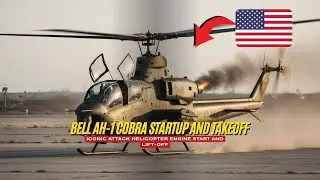 Bell AH-1 Cobra Startup and Takeoff | Iconic Attack Helicopter Engine Start and Lift-Off
