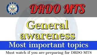 DRDO MTS GENERAL AWARENESS MOST IMPORTANT TOPICS || HOW TO LEARN GENERAL AWARENESS | CRACK DRDO EXAM