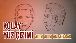 KARAKALEM KOLAY YÜZ ÇİZİMİ ! Adım Adım Anlatarak !