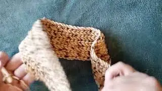 First project with left-handed nalbinding in oslo stitch