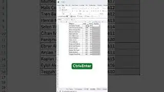 Ctrl+Enter İle Ne Yapabiliriz? #meyzileyoutubeshorts #excel #exceldersleri @oguzhancolak