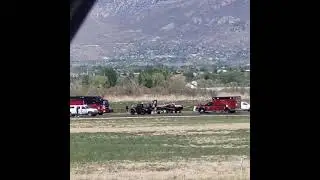 Provo Airport Emergency vehicles small airplane