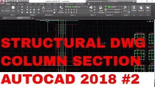 how to draw column section with reinforcement/rebar for structural drawing in autocad 2018
