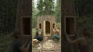 We Turned A Giant Tree Stump Into A Cozy Hideout! (AI)