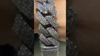 Vs1 Clarity Diamond Cuban Link Bracelet 14k White Gold #potioncustomjewelry #potioncustomgrillz