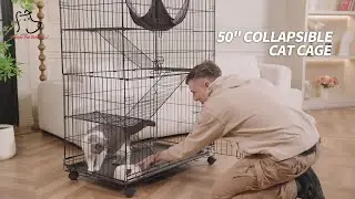 Unleash the Magic of the 50-Inch Foldable Cat Cage! 🐾