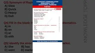 Cognizant Communication Assessment Test Questions and Answers
