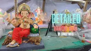 Detailed Diamond Work On 2ft bappa | Ganpati 2022 | Diamond Work | Ganpati new model 2022