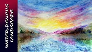 Simple Watercolor Pencils Landscape Painting | जलरंग लैंडस्केप | Watercolor | Watercolour
