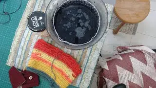 NALBINDING  a Sleeve for my Indigo Vat #nalbinding #naalbinding #IndigoVat