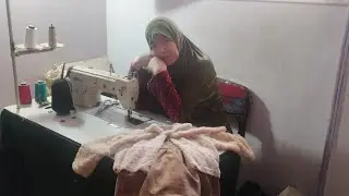 قص وخياطه فستان بنوته بنصف متر قماش 