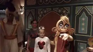 Meeting Aladdin and Abu at Mickey's Very Merry Christmas Party