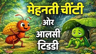 मेहनती चींटी और आलसी टिड्डी | बच्चों की नैतिक कहानी | Ravi Ki Kahaniyan