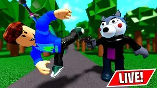 MegaSquad Mo Vs 100 Evil Piggys! Roblox Game With Me Live!