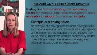VCE Business Management - Driving and Restraining Forces
