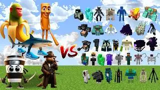 Italian Brainrot Animals vs All Minecraft Bosses - Minecraft Mob Battle