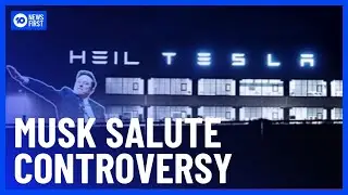 Activists Project Controversial Image of Elon Musk at Tesla Factory | 10 News First