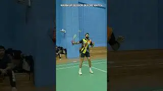 Jimmy Verma doing Warm-Up session before the badminton match #badmintolovers #badminton