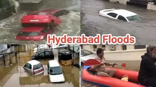 Many Cars Washed Away in Hyderabad Flood Even Many People are Missing at Bandlaguda Hyderabad Rains