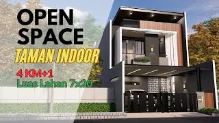 Desain Rumah Kontemporer 7x20 || 4 Kamar Tidur +1 ||