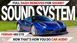 INSANE Ferrari 488 GTB Sound System Upgrade! Full Dashboard Removed + Custom Subwoofer