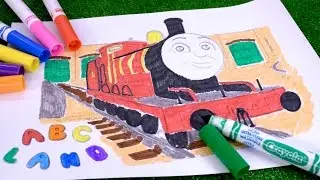 James the Red Engine &diams; Coloring page with Thomas and Friends &diams;