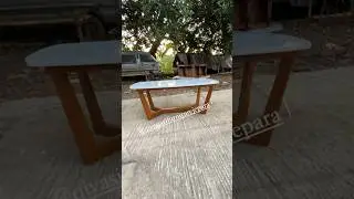 Meja Tamu Minimalis Kayu Jati Top Marmer Harga Murah @Designfurnitureinterior