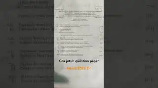 Coa question paper march 2022 .. #coa#questionpaperjntuh#question#previousyearjntuhcoaquestionpaper