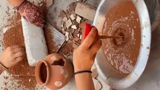 Matka Crushing Full Tutorial How to makenatural clay#new#oddly#tranding#fyp#relaxing #foryo#youtube 