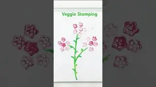 Veggie stamping art for kids🧑&zwj;🎨| Okra stamping 🎨 #craftswithtoddler #stamping #art #craft #kids