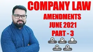[Hindi] Company Law Amendments Part 3 | CS Executive June 2021