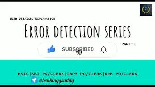Error Detection For Bank And SSC | With Detailed Explanation | English For Esic