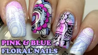 Flowers nail art | Stamping decal manicure | Born Pretty Store BP-X15 Mandala stamping plate