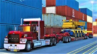 39.000KG HUGE CRANE TRANSPORT - FORD LTL9000 - ATS 1.46 | LOGITECH G920 GAMEPLAY