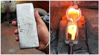 How melting scrap silver | how making silver bar |chandi ki silli - kachchi chandi kese glaye