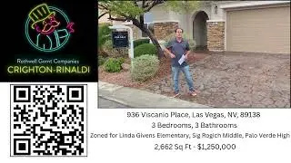 Crighton Rinaldi | 936 Viscanio Place, Las Vegas, NV,  89138 | Homes for Sale